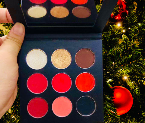 9 Color Christmas Cranberry Eye Shadow Palette